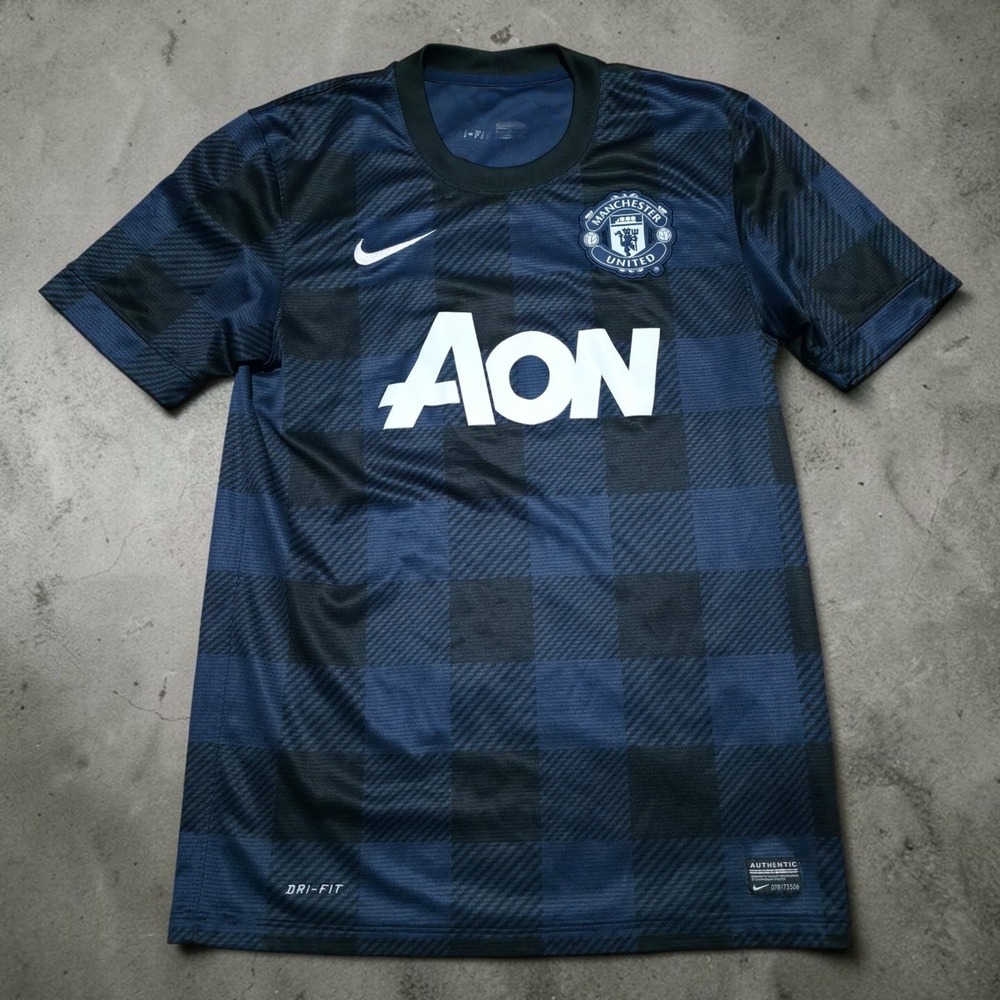 2013-2014 Manchester United Away Nike Authentic Jersey Blue Men's Size Small